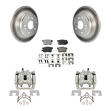 Rear Disc Brake Coated Rotors & Ceramic Pad Kit With Calipers For Acura TL Honda Element