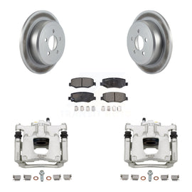 Rear Disc Brake Coated Rotors Ceramic Pad Kit With Calipers For Jeep Liberty Dodge Nitro