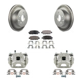 Rear Brake Coated Rotors & Ceramic Pad Kit With Calipers For Nissan Rogue Select X-Trail