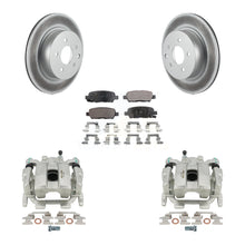 Charger l'image dans la galerie, Rear Brake Coated Rotor &amp; Ceramic Pad Kit With Calipers For INFINITI G37 Nissan 370Z G25