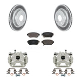 Rear Disc Brake Caliper Coated Rotors And Ceramic Pads Kit For Nissan Rogue