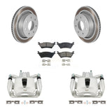 Rear Brake Coated Rotor & Ceramic Pad Kit With Calipers For Ford F-150 With 7 Lug Wheels