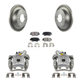 Rear Disc Brake Coated Rotor And Ceramic Pad Kit With Calipers For Hyundai Elantra Coupe
