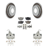 Rear Disc Brake Coated Rotors And Ceramic Pads Kit With Calipers For Hyundai Elantra