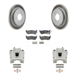 Rear Disc Brake Coated Rotors Ceramic Pad Kit With Calipers For Ford Explorer Sport Trac
