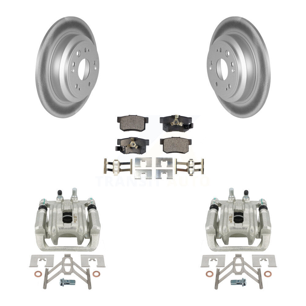 [Rear] 10-11 Honda Accord Crosstour Coated Brake Rotor Caliper Kit & Ceramic Pads For Max Safe Braking