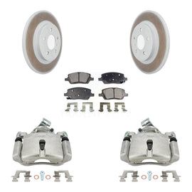 Rear Brake Coated Rotor And Ceramic Pad Kit With Calipers For Chevrolet Uplander Pontiac