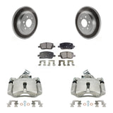 Rear Brake Coated Rotor Ceramic Pad Kit With Calipers For Chevrolet Uplander Buick Relay