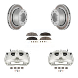 Rear Disc Brake Coated Rotor And Ceramic Pad Kit With Calipers For Ram 2500 3500 Dodge