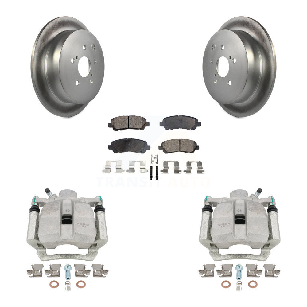 Rear Disc Brake Caliper Coated Rotors And Ceramic Pads Kit For Toyota Highlander