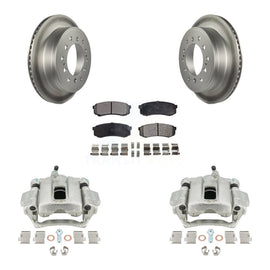 Rear Brake Coated Rotor And Ceramic Pad Kit With Calipers For Toyota 4Runner Lexus GX460
