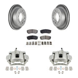 Rear Brake Coated Rotor And Ceramic Pad Kit With Calipers For Toyota Sequoia Lexus GX470