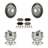 Rear Disc Brake Coated Rotors And Ceramic Pads Kit With Calipers For Chevrolet Cruze