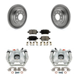 Rear Brake Coated Rotors Ceramic Pad Kit With Calipers For Chevrolet Equinox GMC Terrain