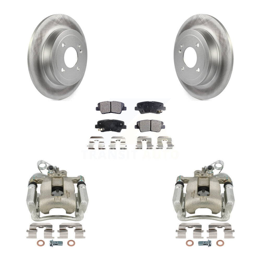 [Rear] 2012-2017 Kia Rio Coated Brake Rotor Caliper Kit & Ceramic Pads For Max Safe Braking