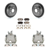 Rear Disc Brake Coated Rotors And Ceramic Pad Kit With Calipers For Buick LaCrosse Regal