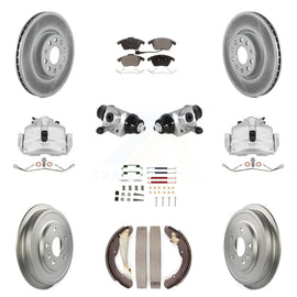 Front Rear Brake Caliper Coat Rotor Drum Ceramic Pad Shoe Cylinder Hardware Kit For