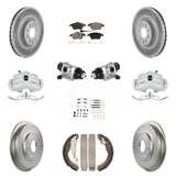 Front Rear Brake Caliper Coat Rotor Drum Ceramic Pad Shoe Cylinder Hardware Kit For