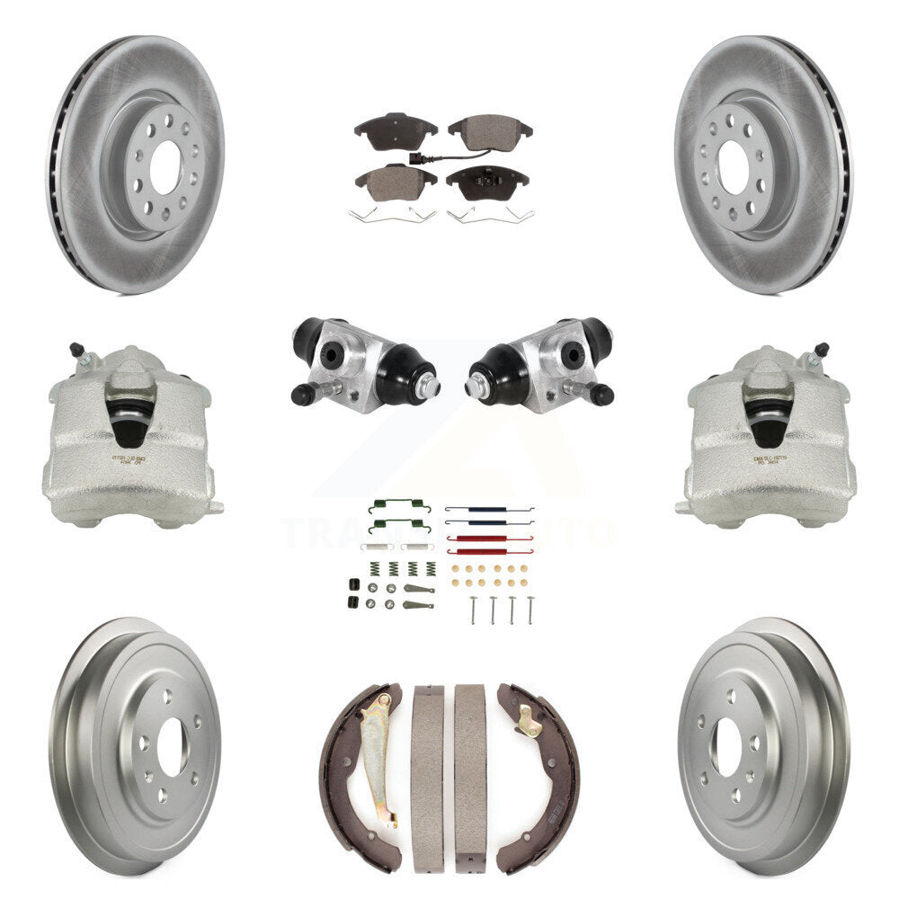 Front Rear Brake Caliper Coat Rotor Drum Ceramic Pad Shoe Cylinder Hardware Kit For