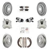 Front Rear Brake Caliper Coat Rotor Drum Ceramic Pad Shoe Cylinder Hardware Kit For