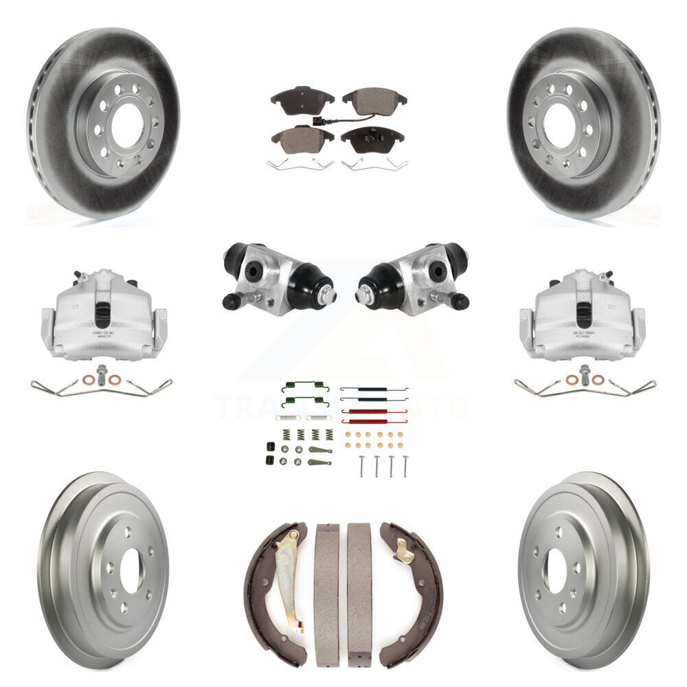 Front Rear Brake Caliper Coat Rotor Drum Ceramic Pad Shoe Cylinder Hardware Kit For