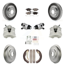 Front Rear Brake Caliper Coat Rotor Drum Ceramic Pad Shoe Cylinder Hardware Kit For