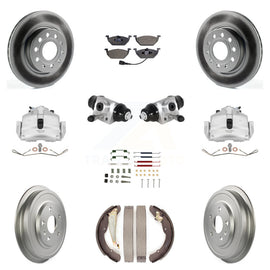 Front Rear Brake Caliper Coat Rotor Drum Ceramic Pad Shoe Cylinder Hardware Kit For