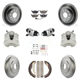 Front Rear Brake Caliper Coat Rotor Drum Ceramic Pad Shoe Cylinder Hardware Kit For