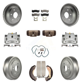 Front Rear Brake Caliper Coat Rotor Drum Ceramic Pad Shoe Cylinder Hardware Kit For