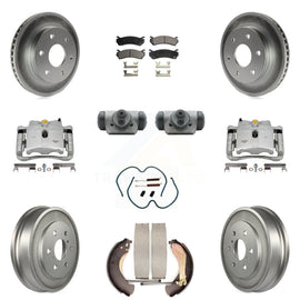 Front Rear Brake Caliper Coat Rotor Drum Ceramic Pad Shoe Cylinder Hardware Kit For