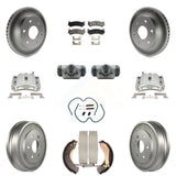 Front Rear Brake Caliper Coat Rotor Drum Ceramic Pad Shoe Cylinder Hardware Kit For