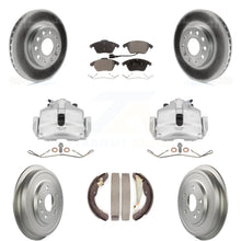 Load image into Gallery viewer, Front Rear Brake Caliper Coated Rotors Drum Ceramic Pad Kit (8Pc) For Volkswagen
