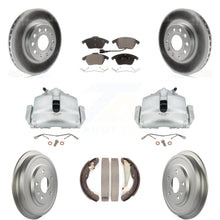 Load image into Gallery viewer, Front Rear Brake Caliper Coated Rotors Drum Ceramic Pad Kit For Volkswagen Jetta