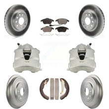 Load image into Gallery viewer, Front Rear Brake Caliper Coated Rotors Drum Ceramic Pad Kit For Volkswagen Jetta