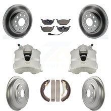 Load image into Gallery viewer, Front Rear Brake Caliper Coated Rotors Drum Ceramic Pad Kit For Volkswagen Jetta
