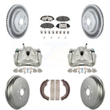 Front Rear Brake Caliper Coat Rotor Drum Ceramic Pad Kit For Toyota Corolla 2.0L