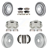 Front Rear Brake Caliper Coated Rotors Drum Ceramic Pads Kit (8Pc) For Chevrolet