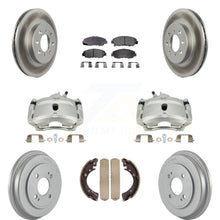Load image into Gallery viewer, Front Rear Brake Caliper Coated Rotor Drum Ceramic Pad Kit (8Pc) For Honda Civic