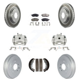 Front Rear Brake Caliper Coat Rotor Drum Ceramic Pad Kit (8Pc) For Nissan Sentra