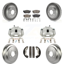 Load image into Gallery viewer, Front Rear Brake Caliper Coated Rotor Drum Ceramic Pad Kit (8Pc) For Hyundai Kia