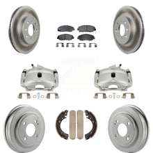 Load image into Gallery viewer, Front Rear Brake Caliper Coated Rotor Drum Ceramic Pad Kit (8Pc) For Honda Civic