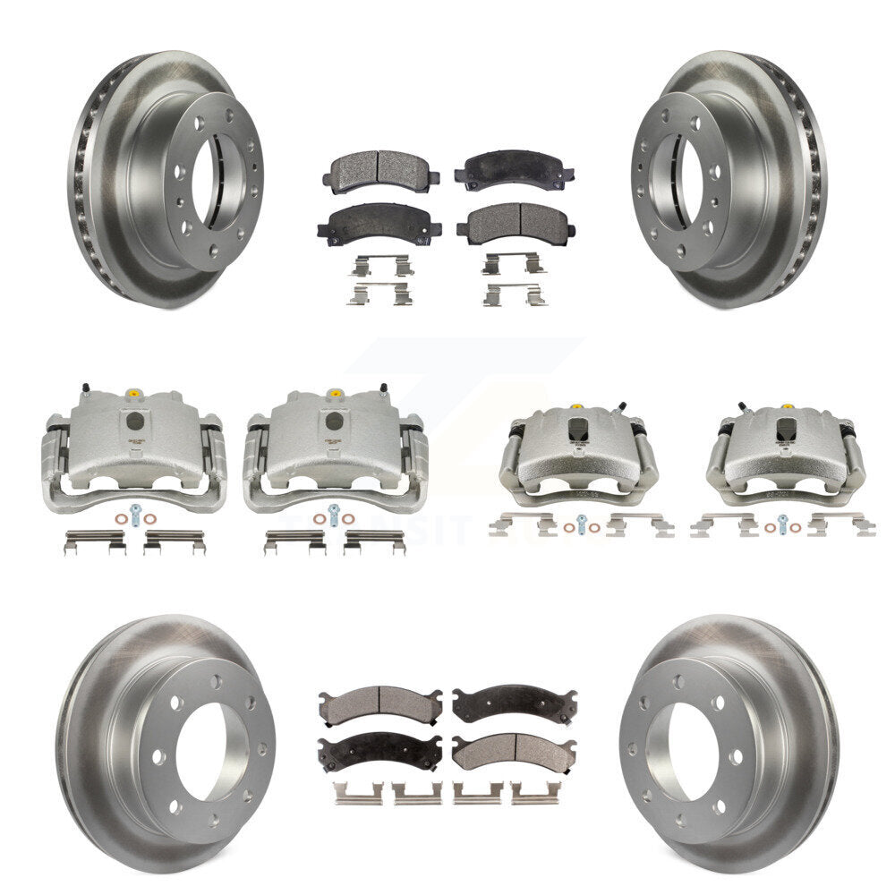 Front Rear Brake Caliper Coat Rotor Ceramic Pad Kit (10Pc) For Chevrolet Express