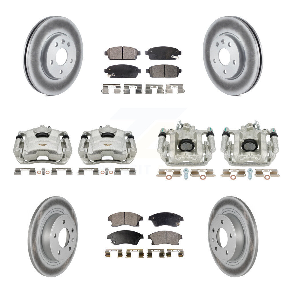 Front Rear Brake Caliper Coat Rotor & Ceramic Pad Kit (10Pc) For Chevrolet Cruze