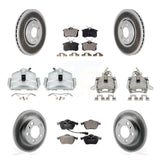 Front Rear Brake Caliper Coat Rotors Ceramic Pad Kit (10Pc) For Volkswagen Jetta