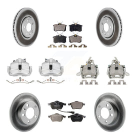 Front Rear Brake Caliper Coat Rotors Ceramic Pad Kit (10Pc) For Volkswagen Jetta
