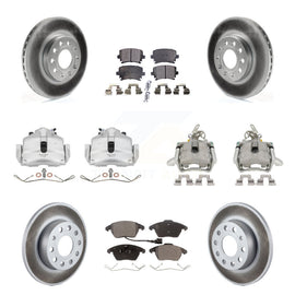 Front Rear Brake Caliper Coat Rotor Ceramic Pad Kit (10Pc) For Volkswagen Rabbit