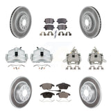 Front Rear Brake Caliper Coat Rotors & Ceramic Pad Kit (10Pc) For Volkswagen GTI