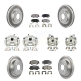 Front Rear Brake Caliper Coat Rotors & Ceramic Pad Kit (10Pc) For Hyundai Accent