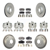 Front Rear Brake Caliper Coat Rotors & Ceramic Pad Kit (10Pc) For Hyundai Tucson