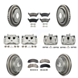 Front Rear Disc Brake Caliper Coat Rotor & Ceramic Pad Kit (10Pc) For Ford F-150